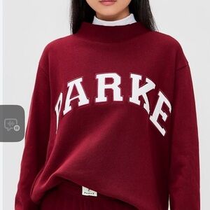 PARKE VARSITY MOCK NECK SWEATSHIRT NEW! Maroon/White NWT (in bag) L/XL